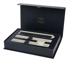Parker IM achromatisches Kugelschreiber- und Tintenroller-Set mit Geschenkbox bedrucken