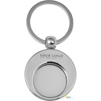 Bild des Werbegeschenks:Schlüsselanhänger aus Metall mit Einkaufswagenchip Christie