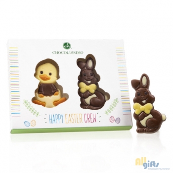 Bild des Werbegeschenks:Bunny & Duck - Chocolade paasfiguurtjes Chocolade paasfiguurtjes