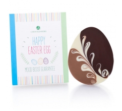 Happy Easter Tricolor Egg - Chocolade paasei Chocolade paasei bedrucken