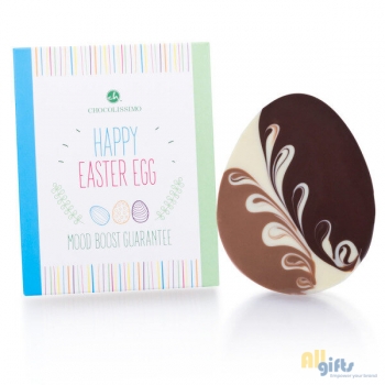 Bild des Werbegeschenks:Happy Easter Tricolor Egg - Chocolade paasei Chocolade paasei