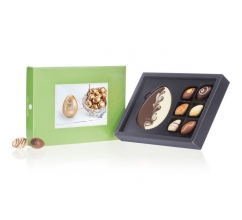 Pasen ChocoPostcard Midi - Chocolade paaseitjes Chocolade tablet met paaseitjes bedrucken