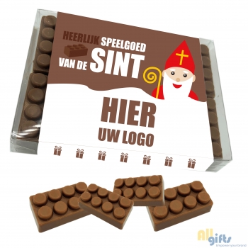 Bild des Werbegeschenks:SINT Doosje met 10 chocolade speelgoed blokjes