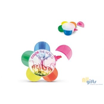 Bild des Werbegeschenks:Textmarker Blume mit 5 Farben