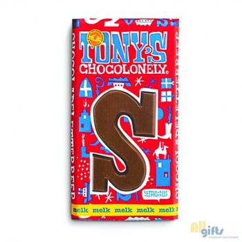Bild des Werbegeschenks:Tony's Chocolonely Melk chocoladeletter, 180 gram