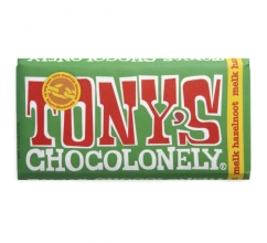 Tony's Chocolonely Melk-hazelnoot reep, 180 gram bedrucken