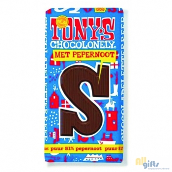 Bild des Werbegeschenks:Tony's Chocolonely Puur Pepernoot chocoladeletter, 180 gram