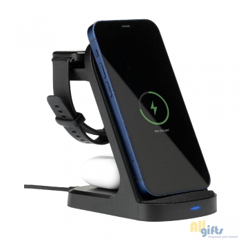 Bild des Werbegeschenks:Triple-Up RCS Recycled ABS Wireless Charger Stand