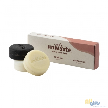 Bild des Werbegeschenks:Unwaste Soap Set Seife, Peeling und Shampoo