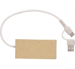 USB-Hub aus Aluminium und recyceltem Papier Paulo bedrucken