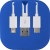 USB Ladekabel-Set 4 in1 Jonas kobaltblauw