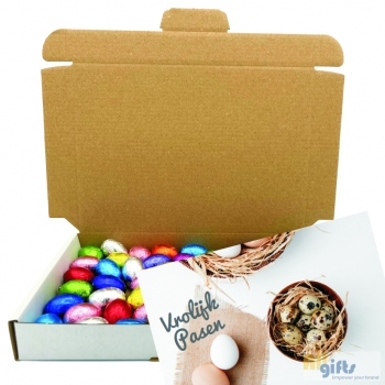 Bild des Werbegeschenks:Verzenddoos met 500 gram eitjes en een kaart