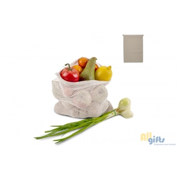 Bild des Werbegeschenks:Wiederverwendbare Lebensmitteltasche OEKO-TEX® Baumwolle 30x40cm