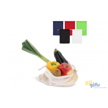 Bild des Werbegeschenks:Wiederverwendbare Lebensmitteltasche OEKO-TEX® Baumwolle 30x40cm