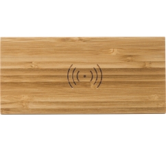 Wireless Ladepad aus Bambus mit Uhr bedrucken