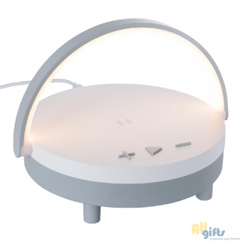 Bild des Werbegeschenks:Wireless Lautsprecher inkl 15 Watt Wireless Charger mit Licht bourville