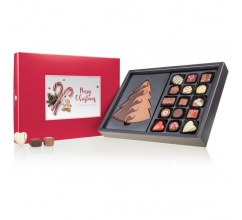 Xmas ChocoPostcard Maxi - Rood - Pralines en chocolade Kerstchocolade met een postkaa bedrucken