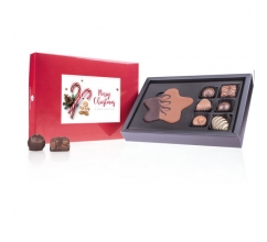 Xmas ChocoPostcard Midi - Rood - Pralines en chocolade Kerstchocolade met een postkaa bedrucken